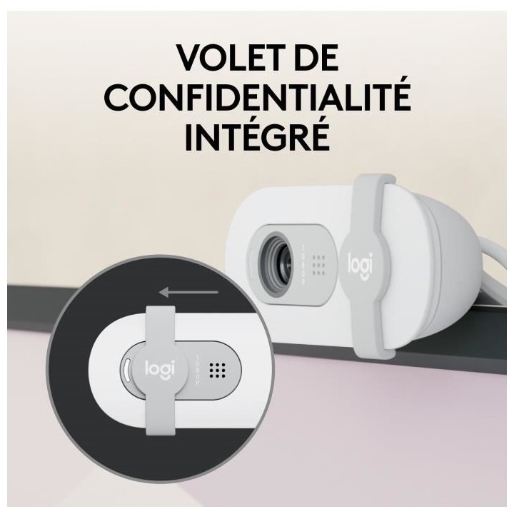 Webcam - Full HD 1080p - Logitech - Brio 100 - Microphone intégré -