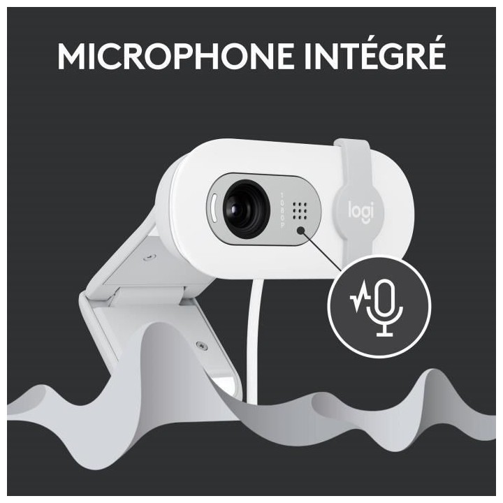 Webcam - Full HD 1080p - Logitech - Brio 100 - Microphone intégré -
