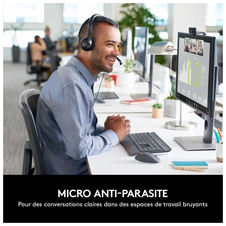 Casque - Filaire - Logitech - H390 - Stéréo, Microphone intégré, A