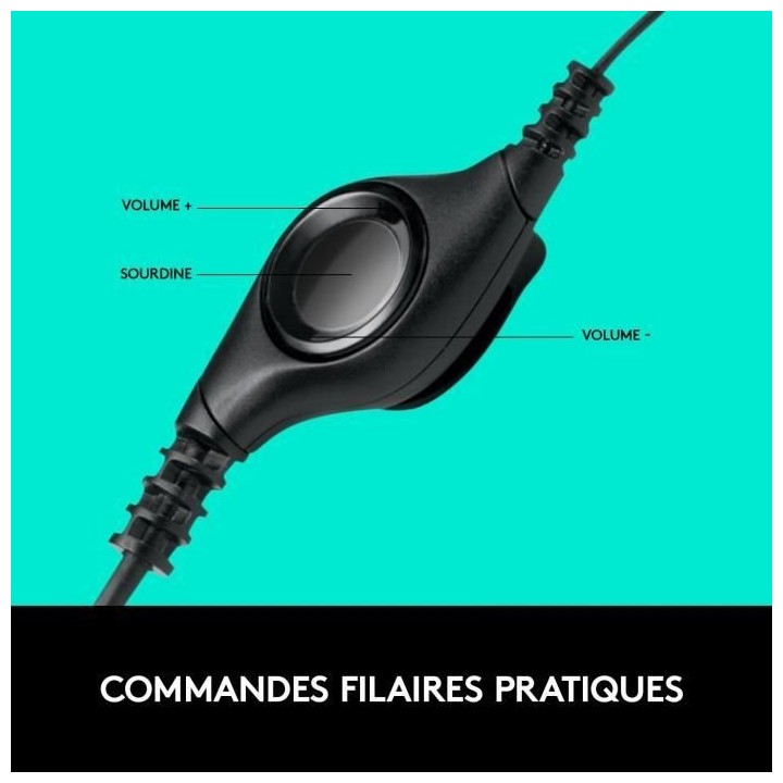 Casque - Filaire - Logitech - H390 - Stéréo, Microphone intégré, A