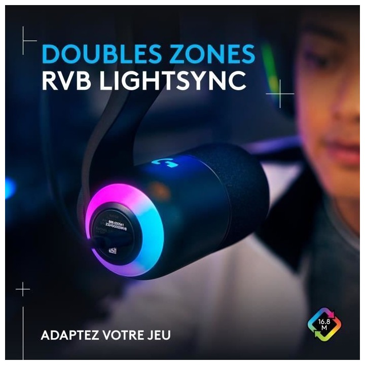 Microphone Gamer - LOGITECH G - Yeti GX - RVB dynamique - Pour Enregis