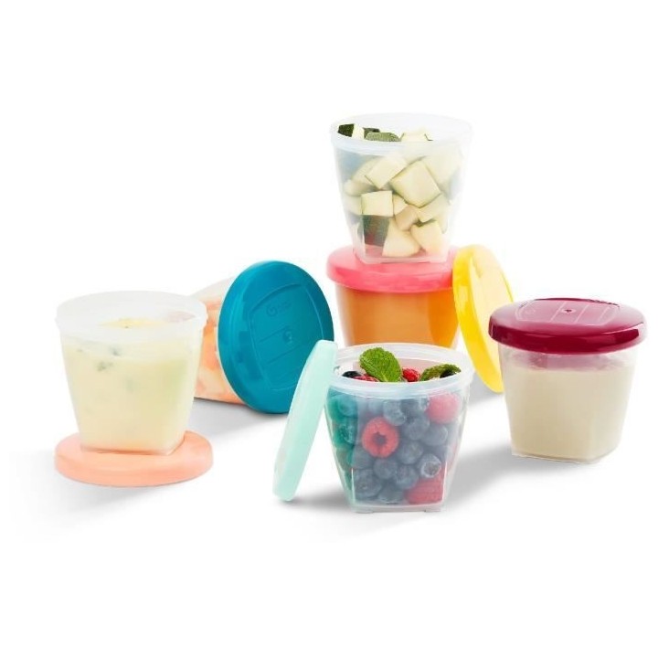 BABYMOOV Babybols lot de 6 pots de conservation pour bébé 250ml, gra