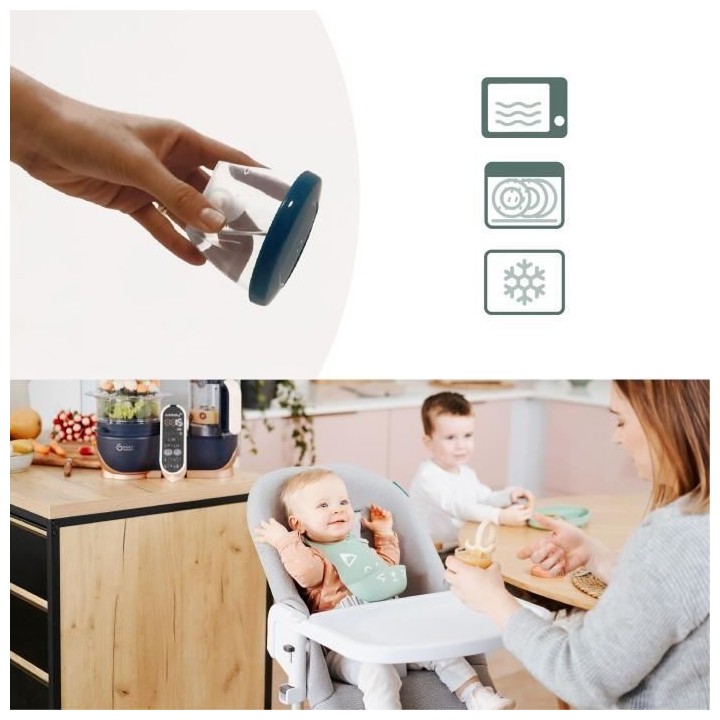 BABYMOOV Babybols lot de 6 pots de conservation pour bébé 250ml, gra