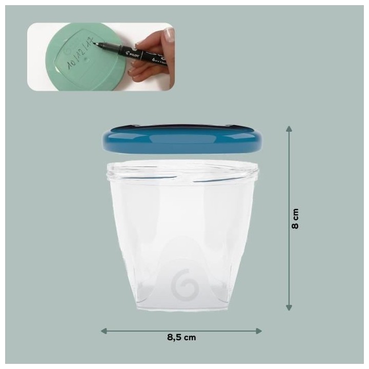 BABYMOOV Babybols lot de 6 pots de conservation pour bébé 250ml, gra