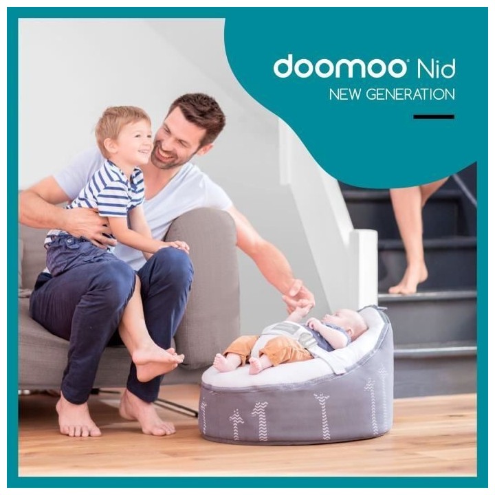 BABYMOOV Doomoo Nid - Transat bébé - Pouf Evolutif & Multifonctions