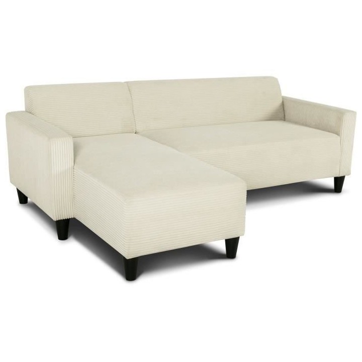 Canapé d'angle fixe réversible 4 places BOB - Velours côtelé - Bei