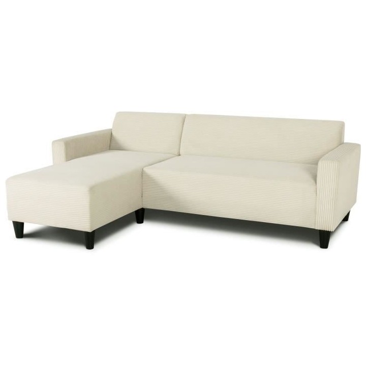 Canapé d'angle fixe réversible 4 places BOB - Velours côtelé - Bei