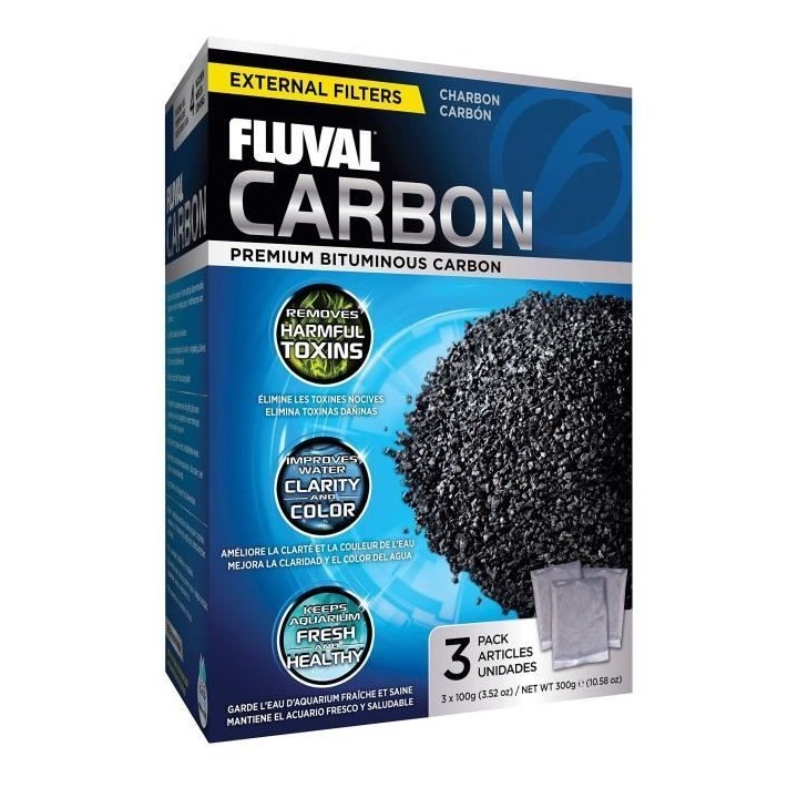 FLUVAL Lot de 3 charbons 100 g - Pour aquarium
