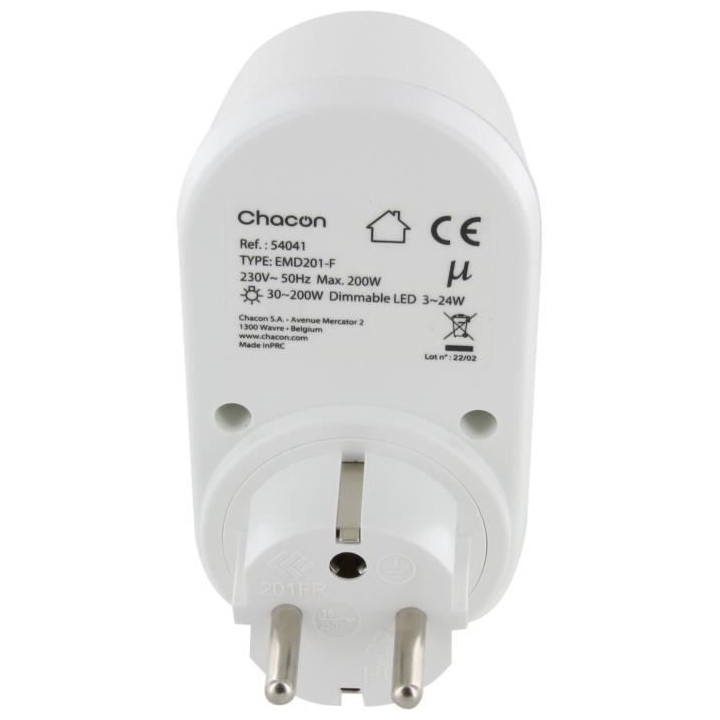 Variateur Chacon - 54041 - Prise dimmer - Blanc