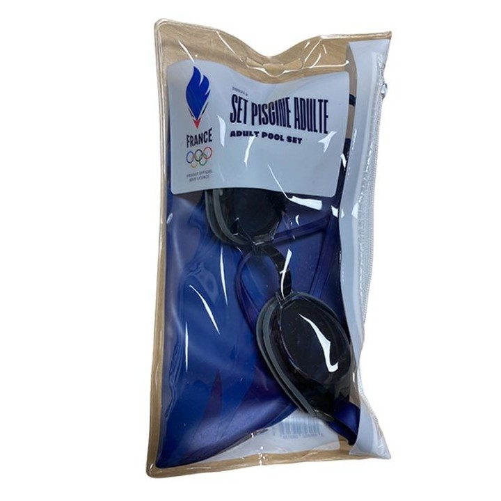 Set Piscine Lunettes de Natation et Bonnet Adulte Equipe de France Oly