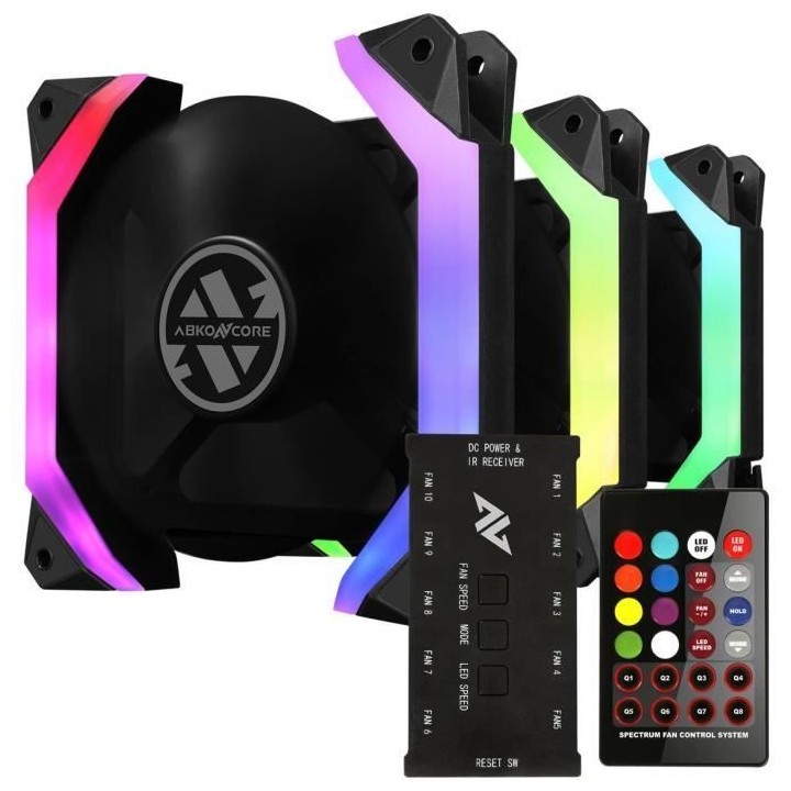 ABKONCORE Spider Spectrum Sync (Pack de 3) - Ventilateur 120mm A-RGB p