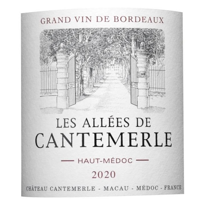 Les Allées de Cantemerle 2020 Haut-Médoc - Vin rouge de Bordeaux