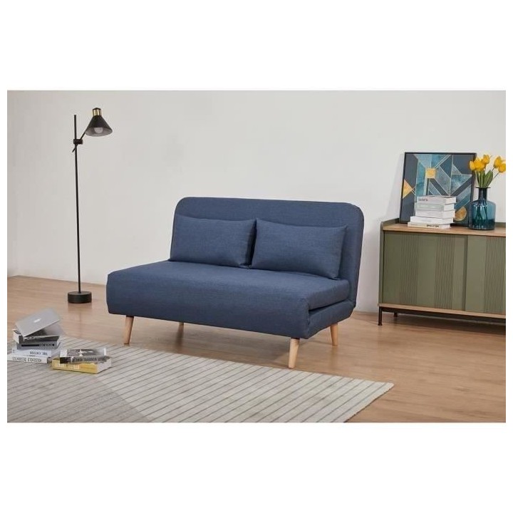 Banquette BZ 2 places - Style scandinave bleu foncé - DEPLO