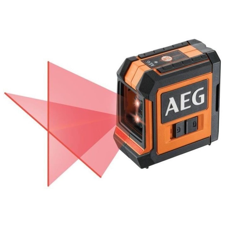 AEG Mesure laser CLR215-B, portée 15 m, laser rouge, 2 lignes, avec 1