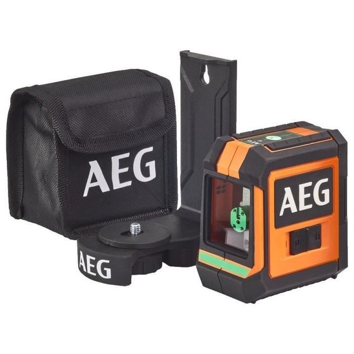 AEG Mesure laser CLG220-B, portée 20 m, laser vert, 2 lignes, avec 1