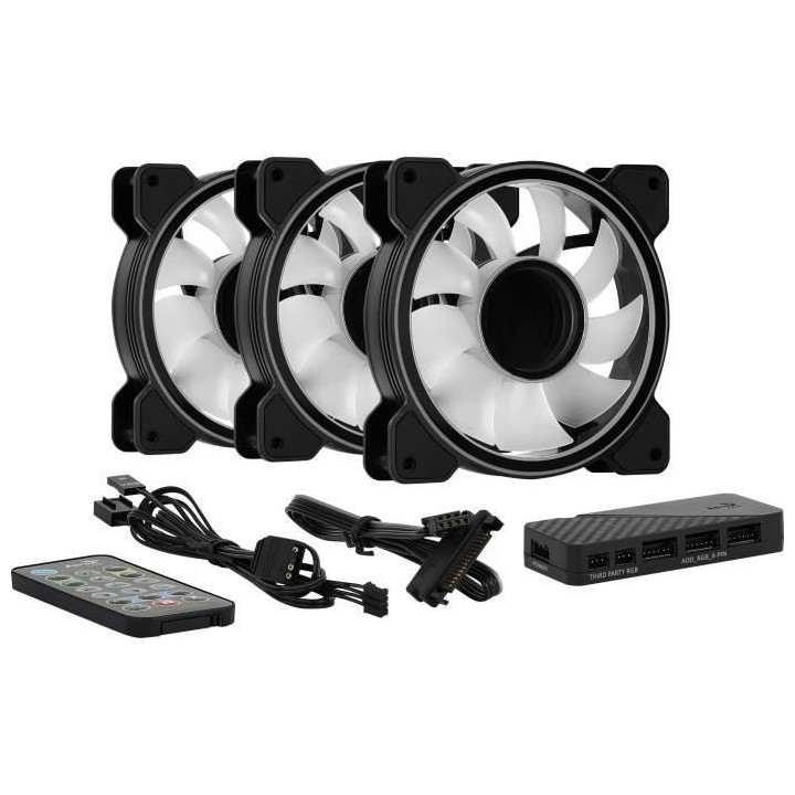 AEROCOOL Mirage 12 Pro ARGB (Pack de 3) - Ventilateur 120mm A-RGB pour