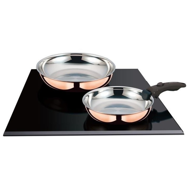 Set de 2 poeles 22-26 cm + 1 poignée - ARTHUR MARTIN - AM438GT - 3 co