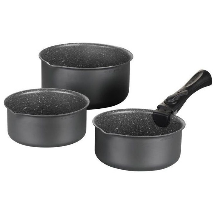 Batterie de cuisine ARTHUR MARTIN AM777GM Set de 3 casseroles - Gris M