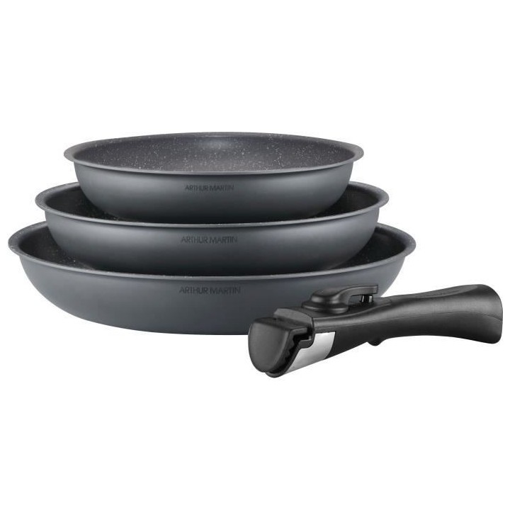 Batterie de cuisine ARTHUR MARTIN AM521GM Set de 3 poeles - Gris Mat 2