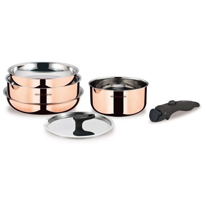 Batterie de cuisine 6 pieces - ARTHUR MARTIN - AM516GT - 3 couches tri