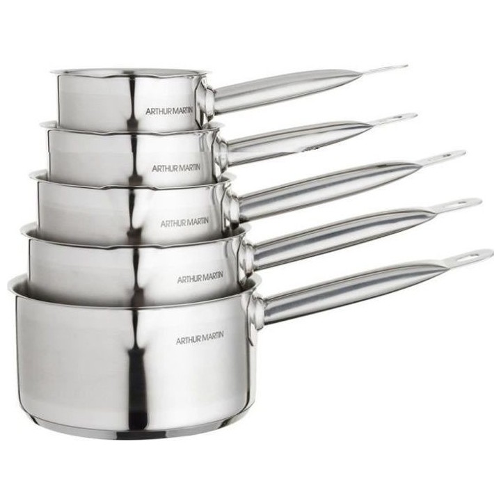 ARTHUR MARTIN Set de de 5 Casseroles - Acier inoxydable - Intérieur s