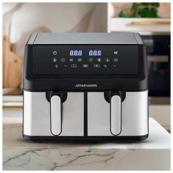Friteuse sans huile - ARTHUR MARTIN - Airfryer - 2 cuves de 4,5L - 200