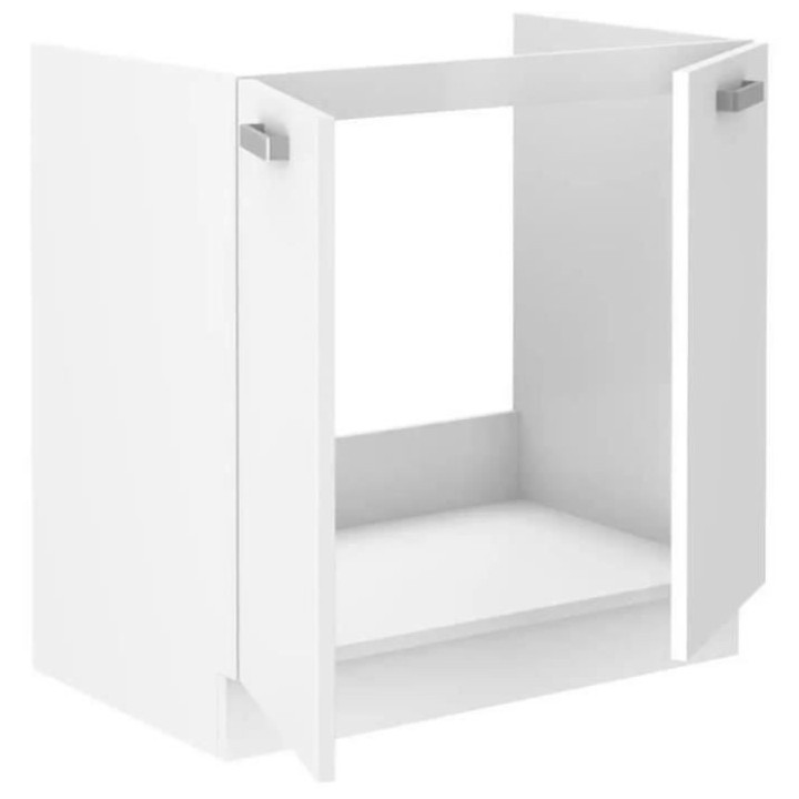 ATLAS Meuble sous-évier 2 portes - L 80 x H 82 x P52 cm - Décor blan