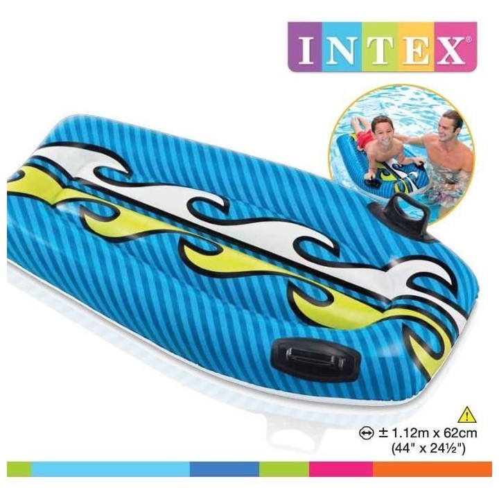 Bodyboard Gonflable Enfant - INTEX - 112x62 Cm - 2 Modeles Assortis -