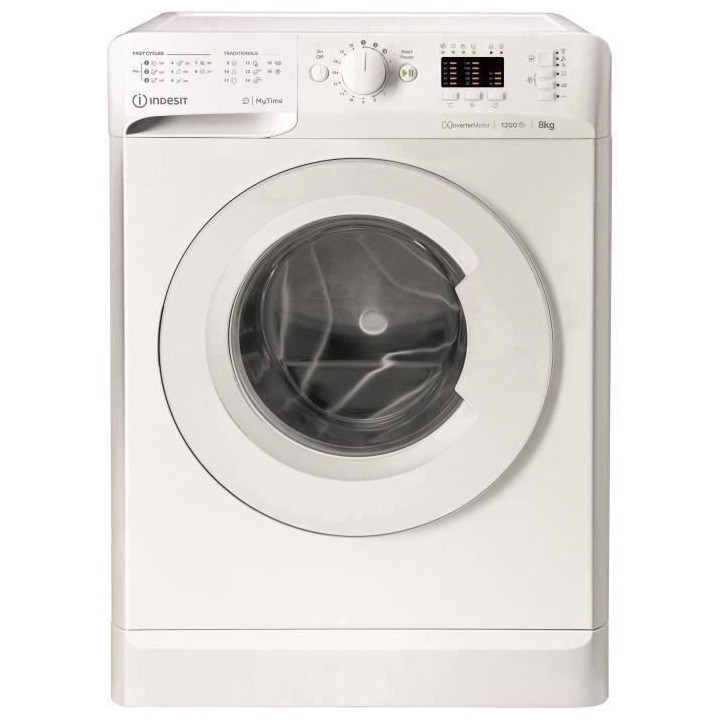 Lave-linge hublot INDESIT MTWA81283WEU MyTime - 8 kg - Induction - 120