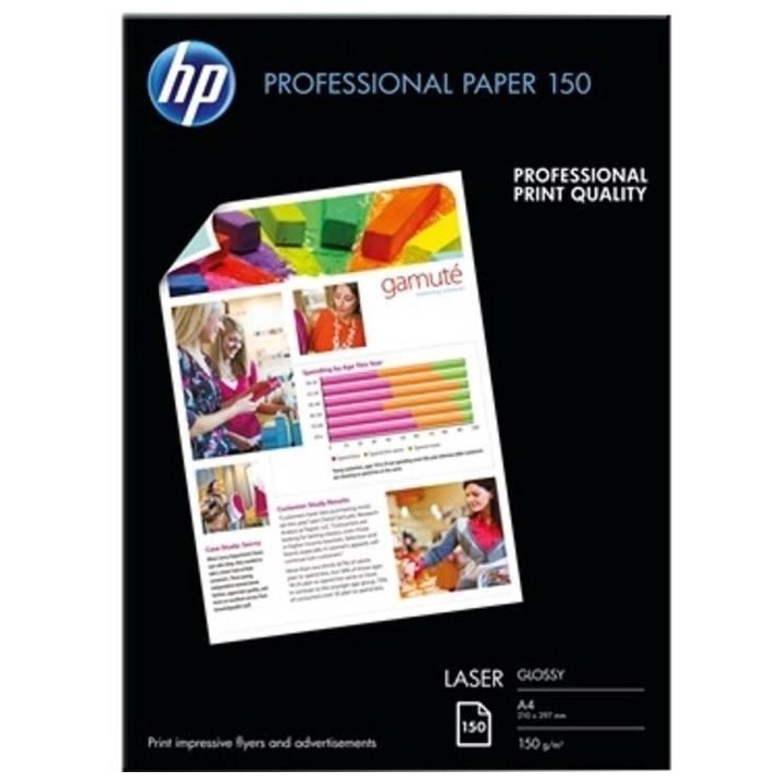 Papier photo brillant HP Professional 150 GSM - 150 feuilles - A4 - co