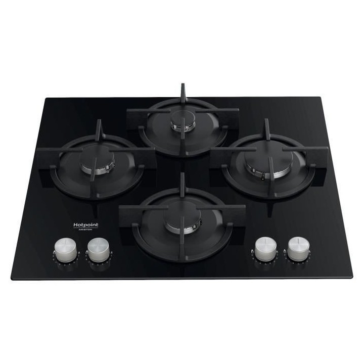HOTPOINT- HAGS61SBK - Table de cuisson gaz - 4 foyers - 7300W - L55.8