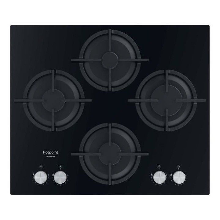 HOTPOINT- HAGS61SBK - Table de cuisson gaz - 4 foyers - 7300W - L55.8