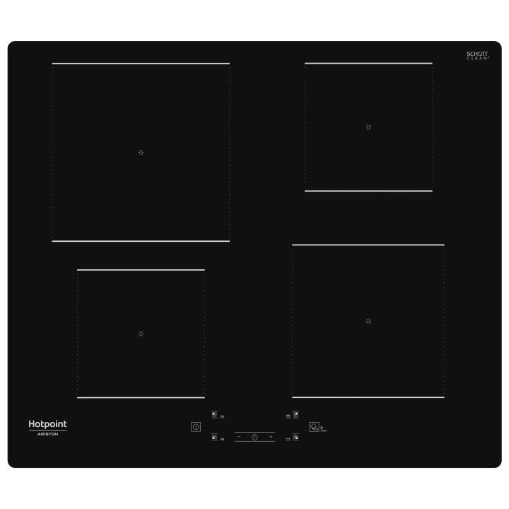Table de cuisson induction - HOTPOINT - 4 foyers - L60 cm - HQ5660SNE
