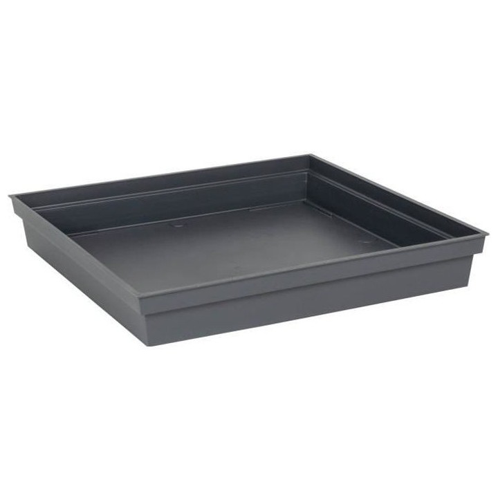 EDA Soucoupe carrée Toscane - 40 cm - Gris anthracite