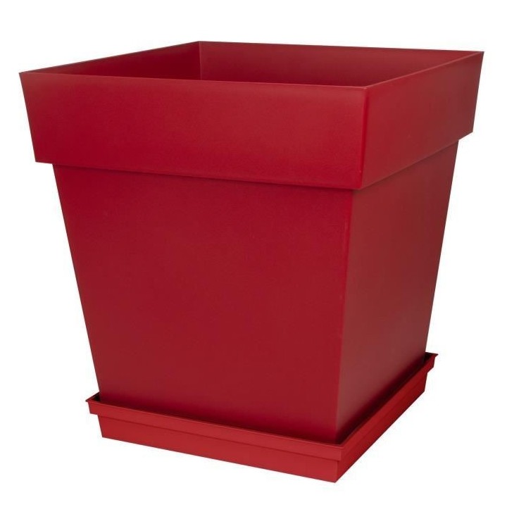 EDA Soucoupe carrée Toscane - 40 cm - Rouge
