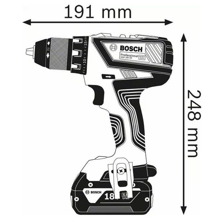Perceuse-visseuse 18V GSR 18V-28 (sans batterie ni chargeur) en coffre