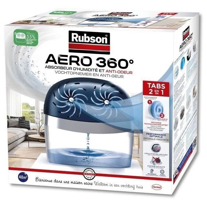 Absorbeur d'humidité AERO 360° 40m² - RUBSON