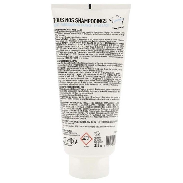 Shampoing - VETOCANIS - BIO000488 - Chien poils clairs - 300 ml