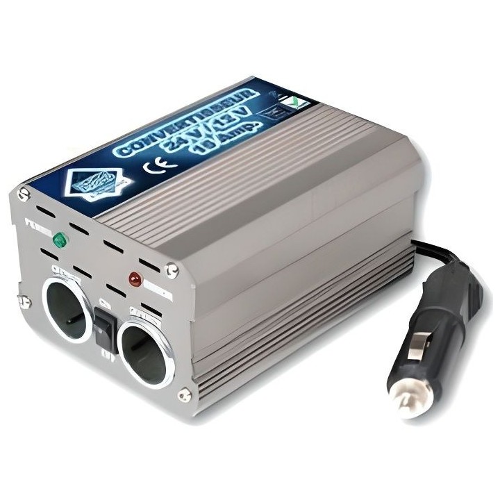 Convertisseur 15A 24/12V Boîtier Métal Ventilé