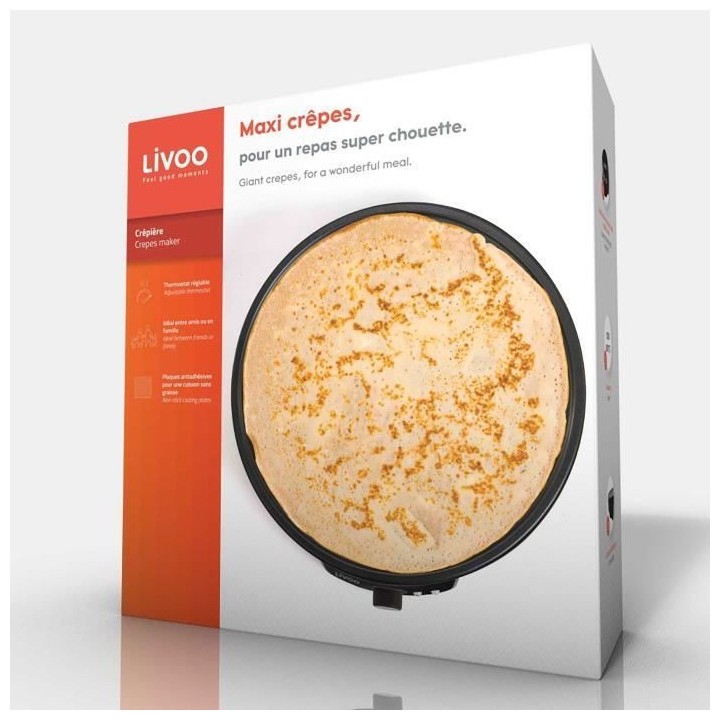 Crepiere LIVOO DOP196 30cm 1000W - Noir