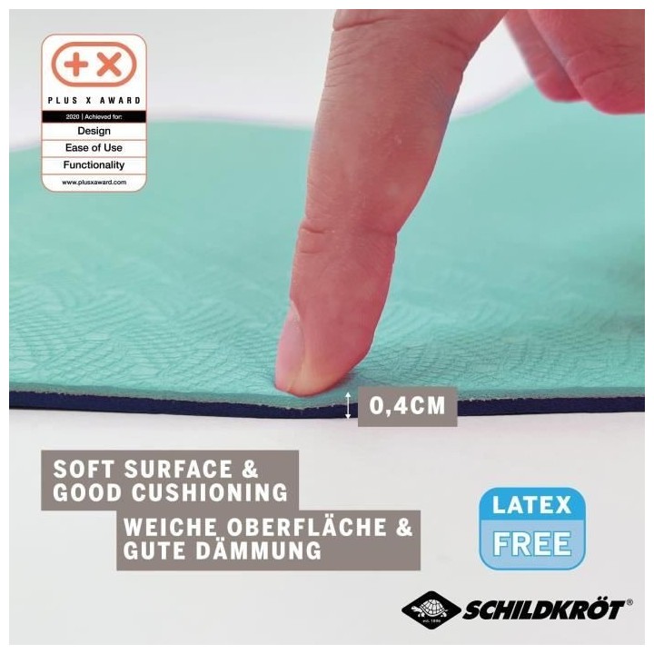 Tapis de yoga - FITNESS - SCHILDKRÖT - 180 x 61 cm - 4 mm - Sac inclu