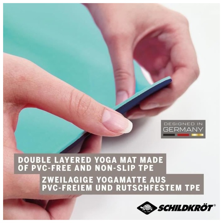 Tapis de yoga - FITNESS - SCHILDKRÖT - 180 x 61 cm - 4 mm - Sac inclu