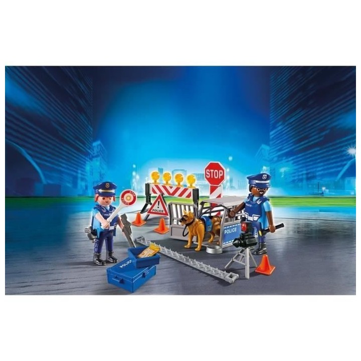 Playmobil - Barrage de Police - City Action - Contrôle de vitesse - A