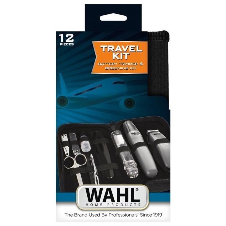 Kit de voyage barbe - WAHL - TRAVEL KIT - Tondeuse a pile - Coupe poil