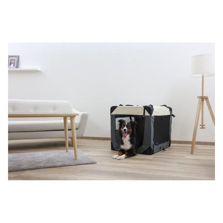 Box de transport - KERBL - Journey- 70 x 52 x 52 cm - Gris / Beige