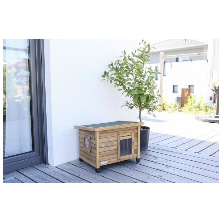 KERBL Maison pour chat Rustica 57x42x45cm - Bois