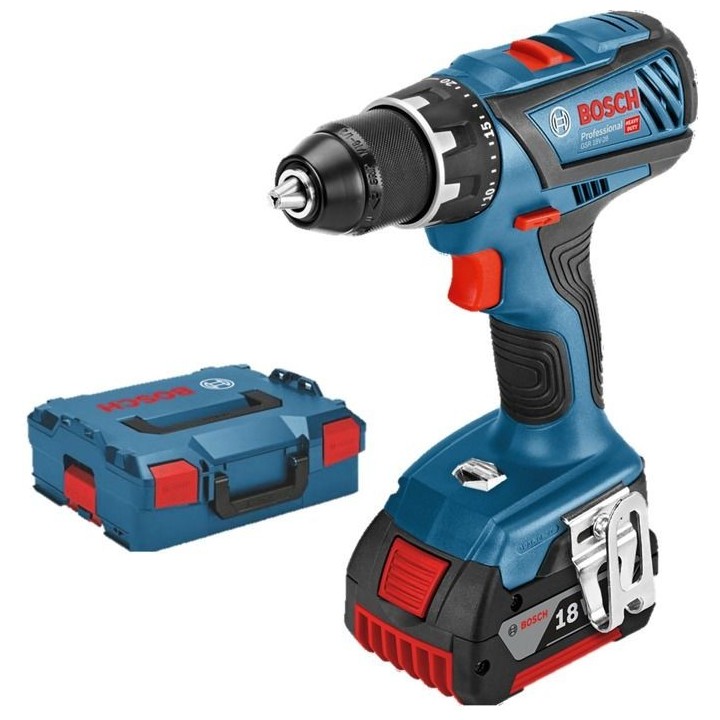 Perceuse-visseuse 18V GSR18V-28 + 2 batteries 4Ah + chargeur en coffre