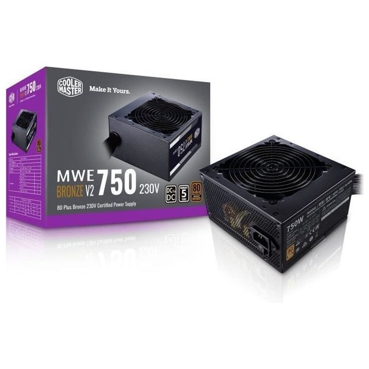 COOLER MASTER MWE Bronze 750W V2 - Alimentation 750W - 230V (Certifié