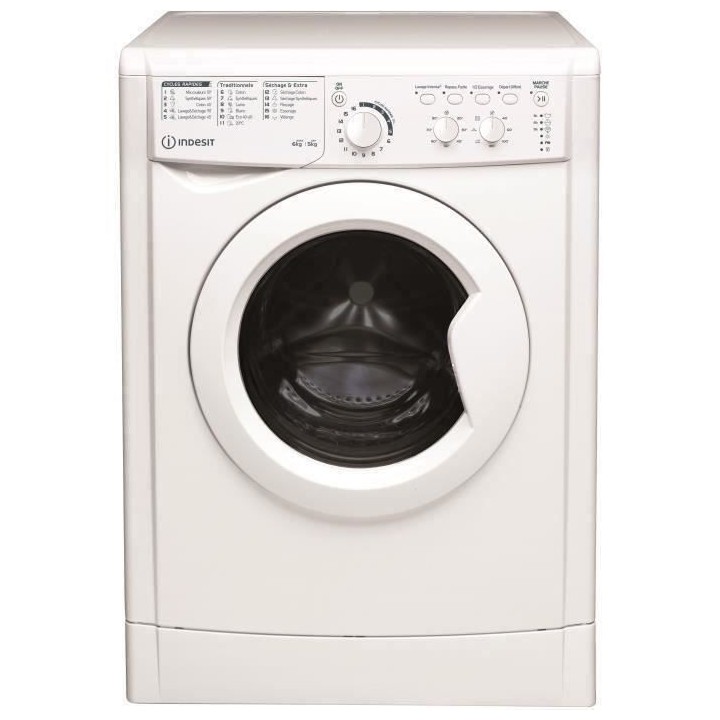Lave-linge séchant INDESIT EWDC651251WFRN - 6 / 5 kg - Induction - 12