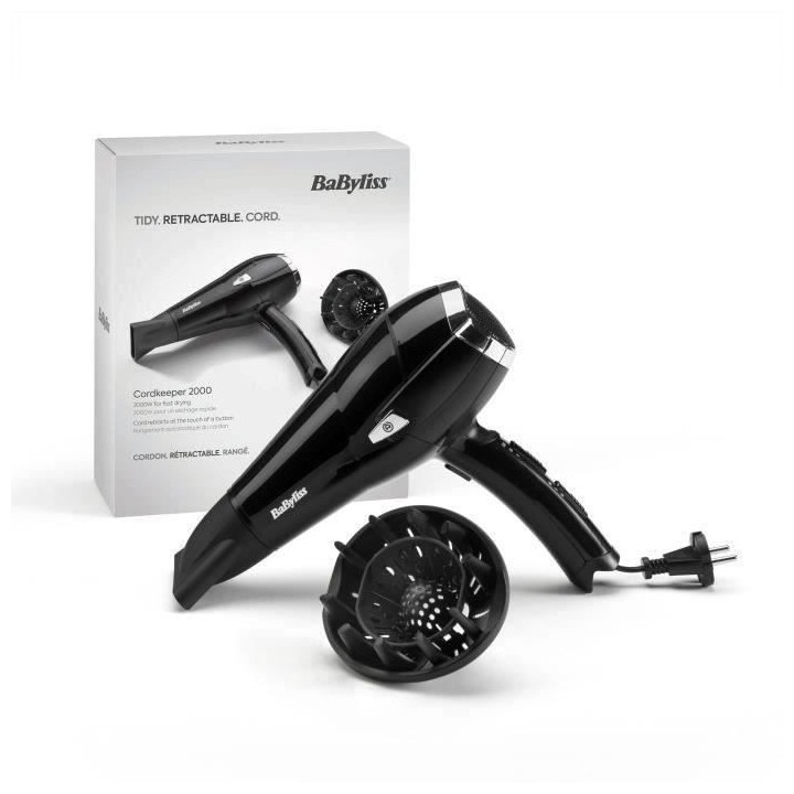 BABYLISS - Seche-cheveux - 2000W - CordKeeper 2000 - noir - D374E